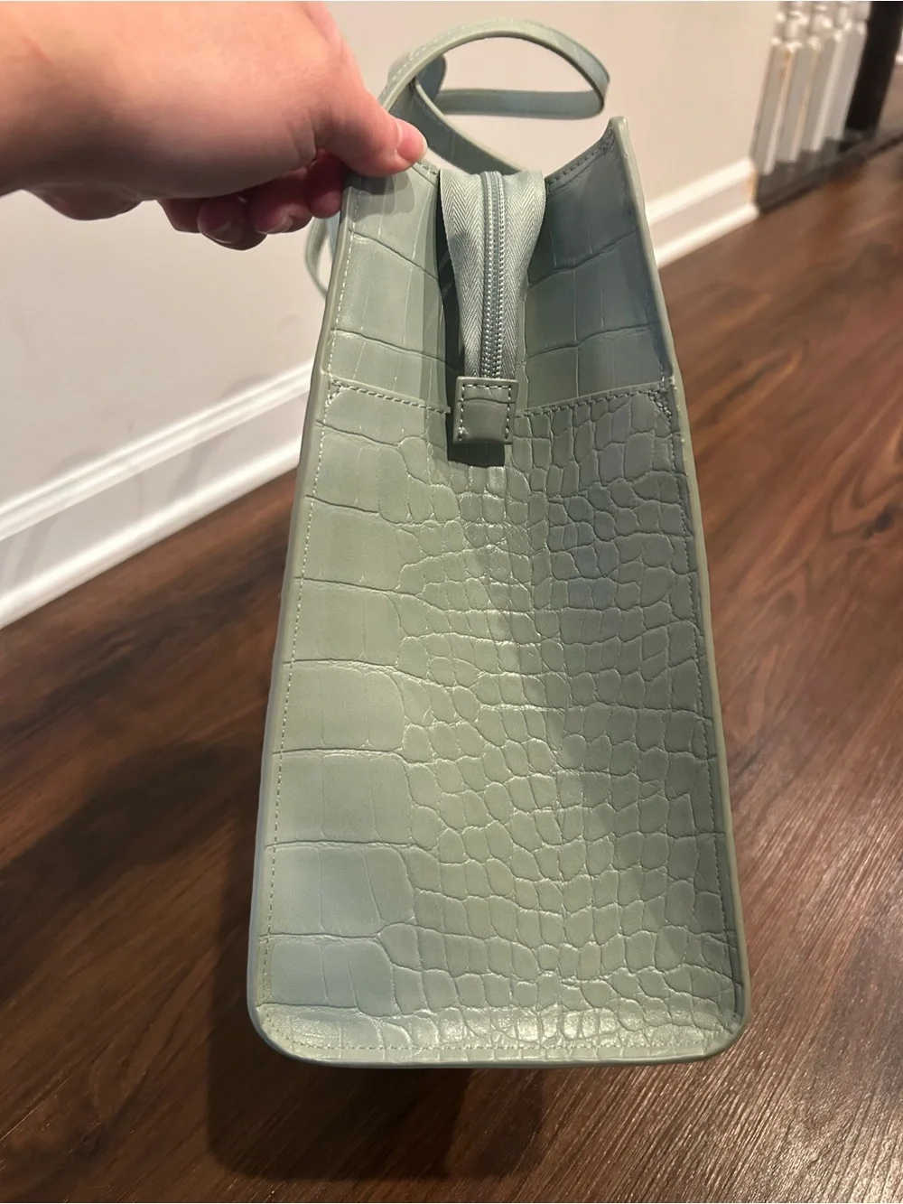 New Beis mini work tote in slate croc - Picture 5 of 14